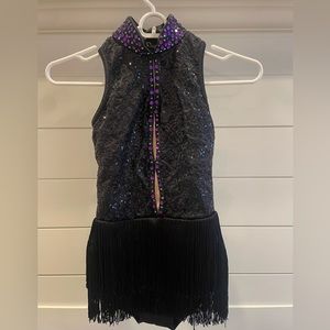 Black and purple child dance costume